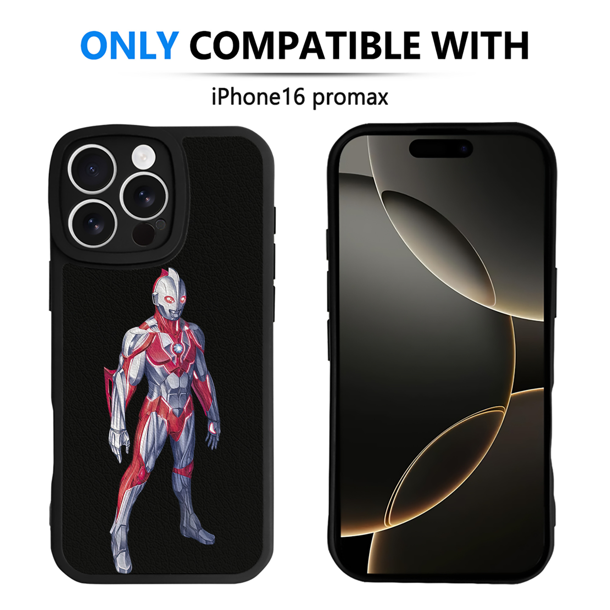 （画像用） ウルトラマン Ultraman 【iPhone 16シリーズ対応】シリコンスマホケース（レザー調） 材質：シリコン